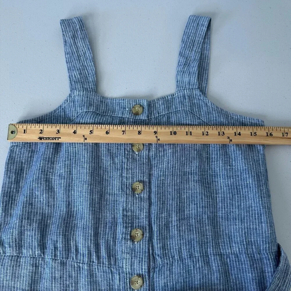 Everlane Linen Jumpsuit‎ Blue Pinstriped Size 0
